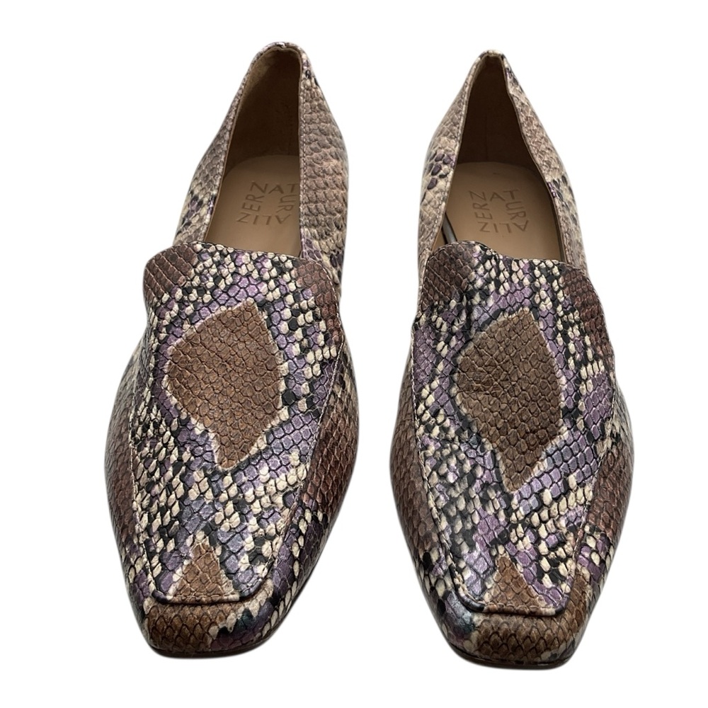 Naturalizer Brown and Purple‎ Flats with Snakeskin Design 7.5